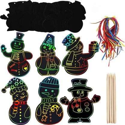 Rainbow Scratch-Art Xmas Ornament Kit