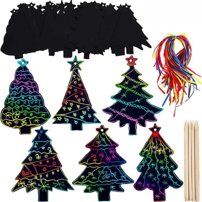 Rainbow Scratch-Art Xmas Ornament Kit
