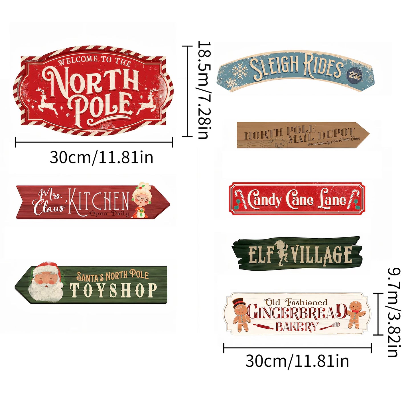 North Pole Holiday Sign Set