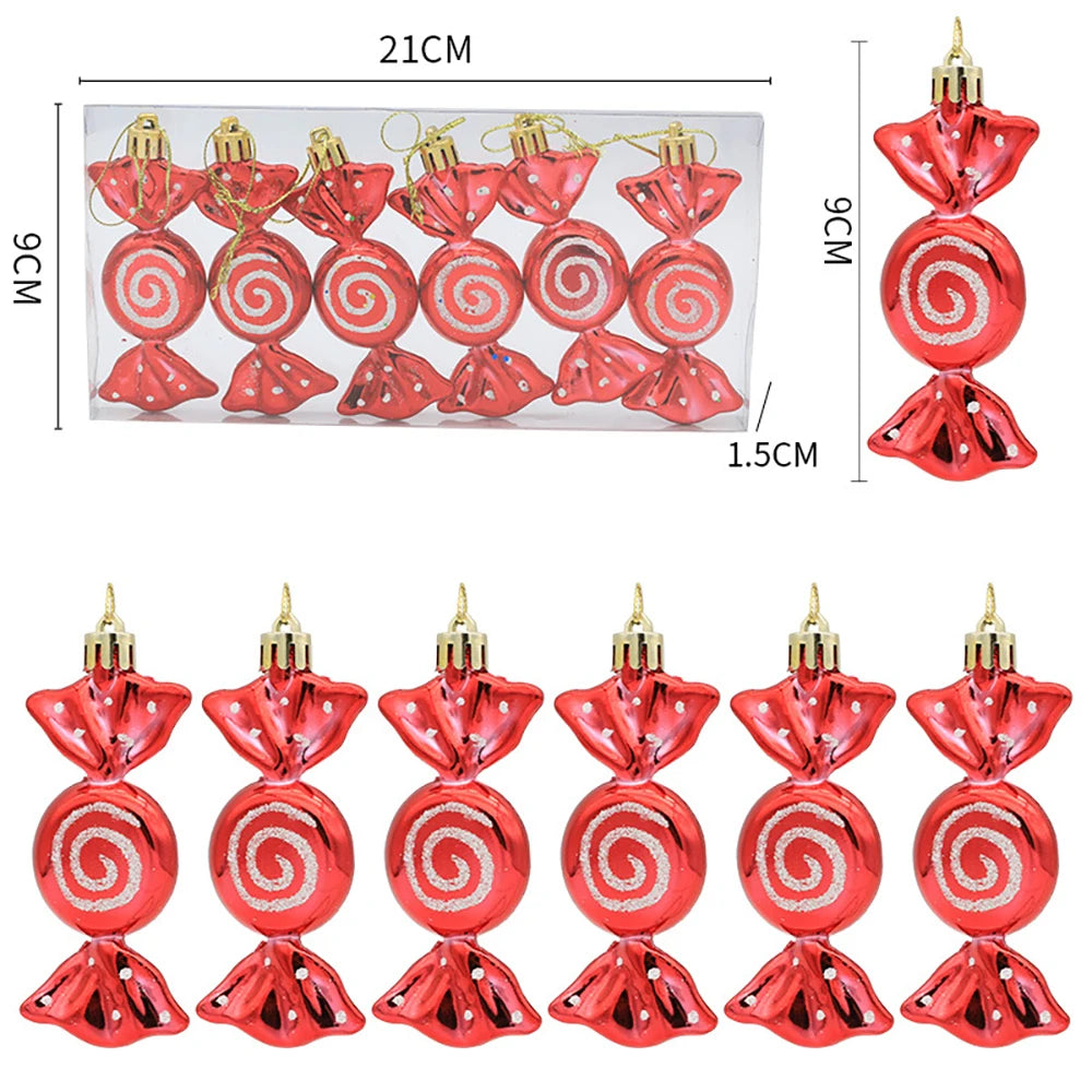Candy Cane & Pinecone Ornament Se