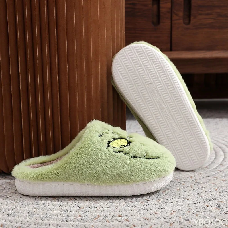 Cozy Grinch Plush Slippers
