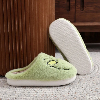 Cozy Grinch Plush Slippers