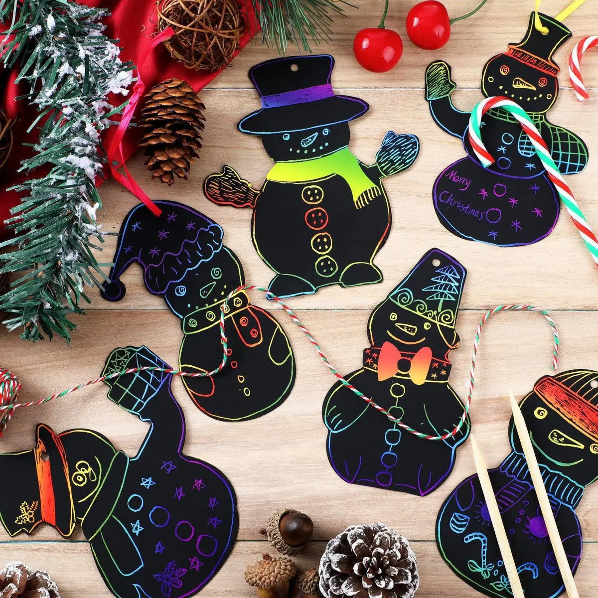 Rainbow Scratch-Art Xmas Ornament Kit
