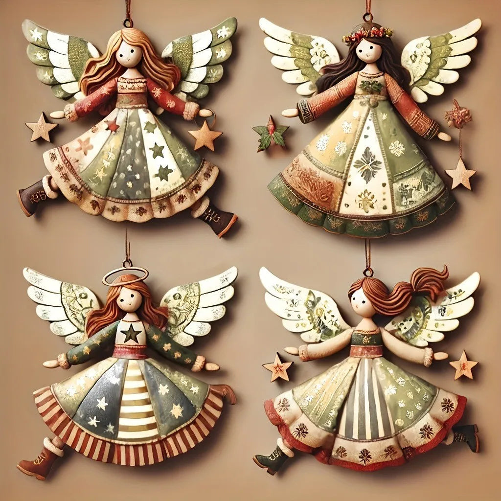 Vintage Angel Ornaments Set