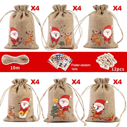 24Pcs Random Festive Countdown Gift Bags