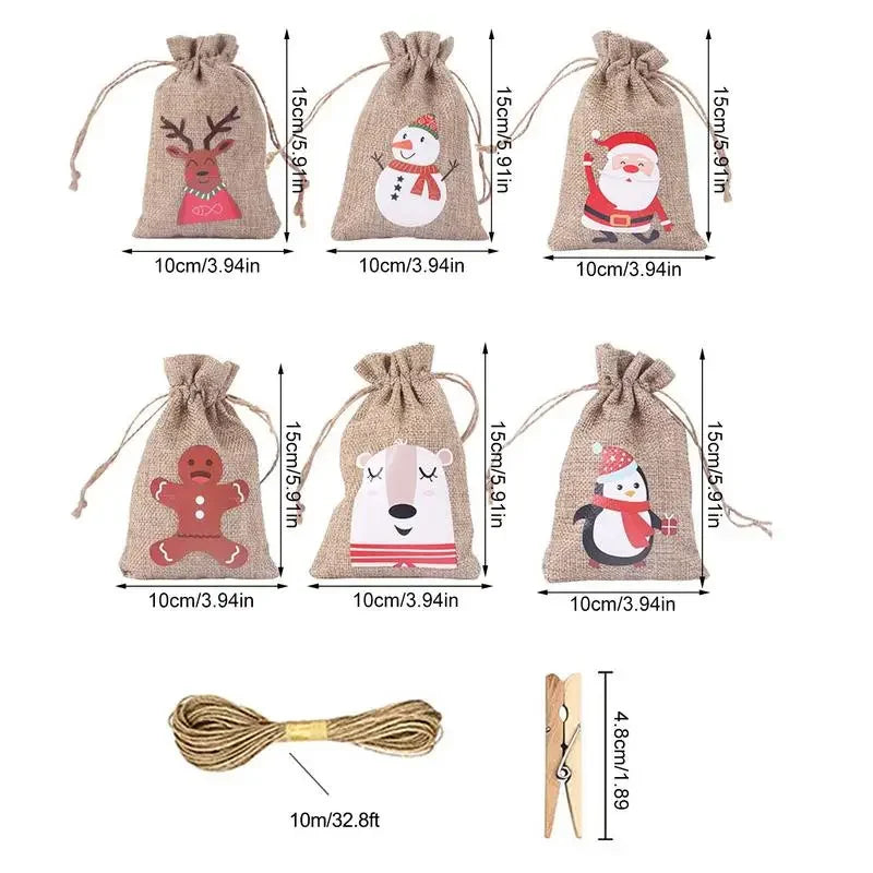 24Pcs Random Festive Countdown Gift Bags