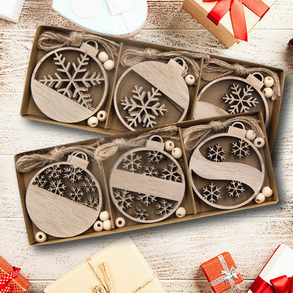Rustic Wood Ornament Set