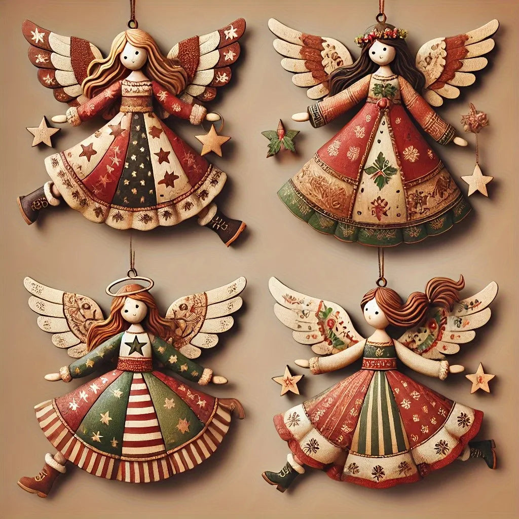 Vintage Angel Ornaments Set