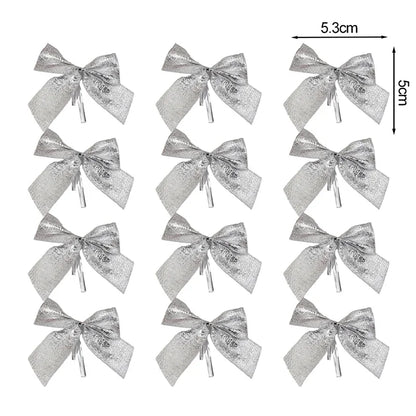 Mini Christmas Bow Ornaments Set