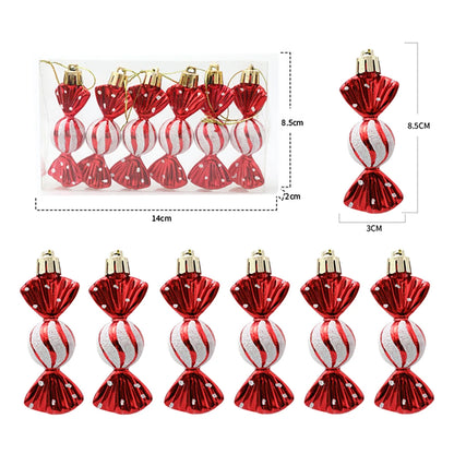 Candy Cane & Pinecone Ornament Se