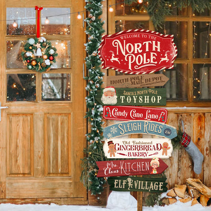 North Pole Holiday Sign Set