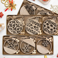 Rustic Wood Ornament Set