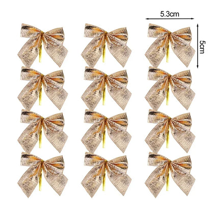 Mini Christmas Bow Ornaments Set
