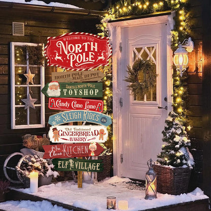North Pole Holiday Sign Set