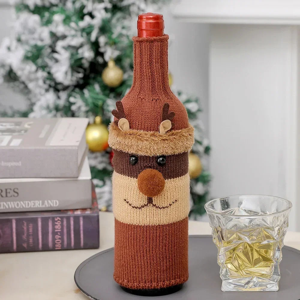 Whimsical Holiday Wine Bottle Cover