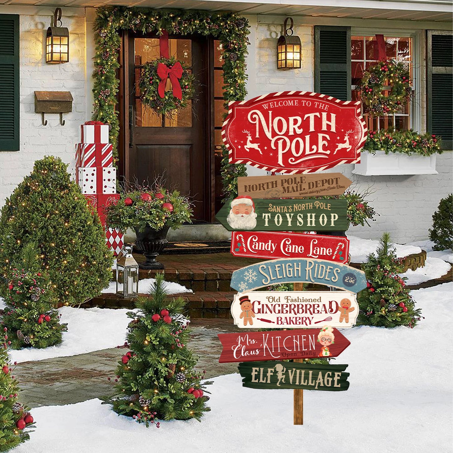 North Pole Holiday Sign Set