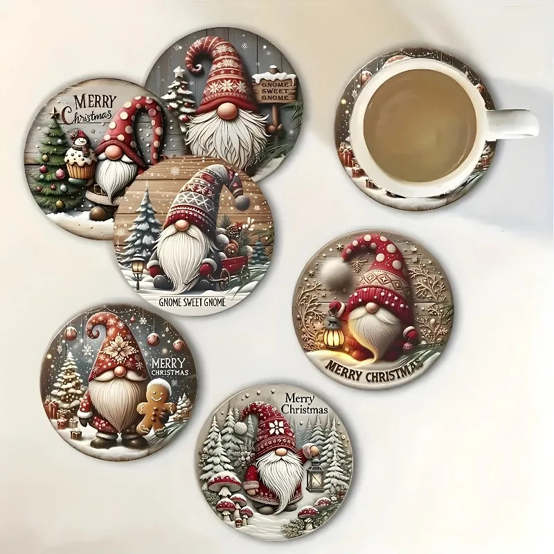Christmas Gnome Coaster Set