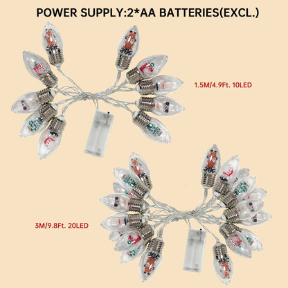 Whimsical Snowball Holiday String Lights