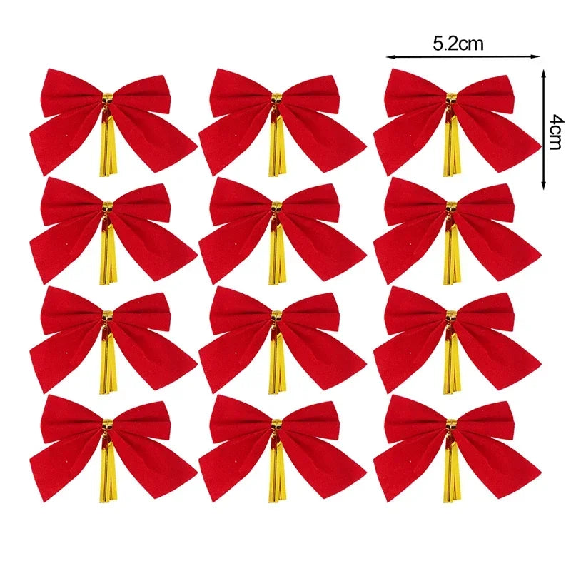 Mini Christmas Bow Ornaments Set