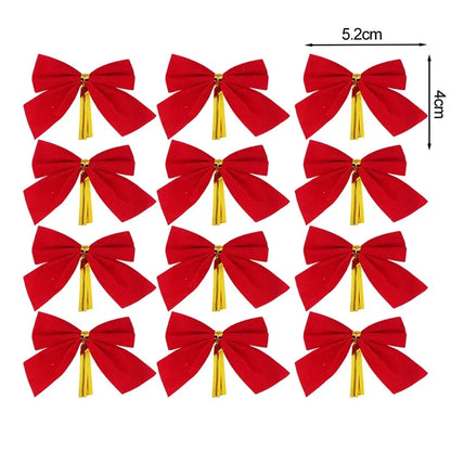 Mini Christmas Bow Ornaments Set
