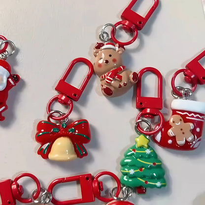 Charming Cartoon Elk Keychain Set