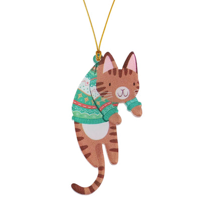 Festive Cozy Cat Ornament