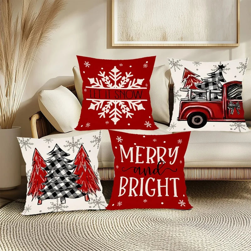 Xmas Holiday Pillow Cover Set