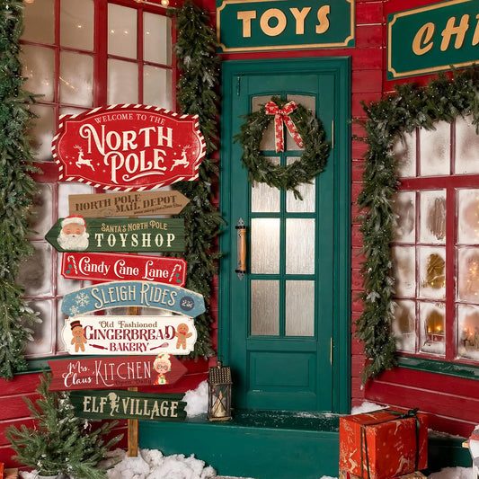 North Pole Holiday Sign Set