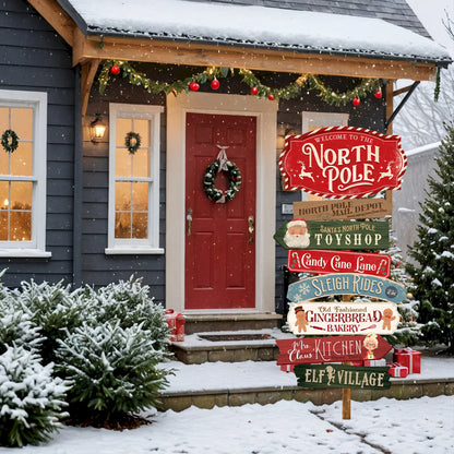 North Pole Holiday Sign Set