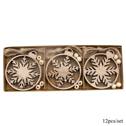 Rustic Wood Ornament Set