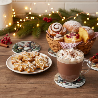 Christmas Gnome Coaster Set