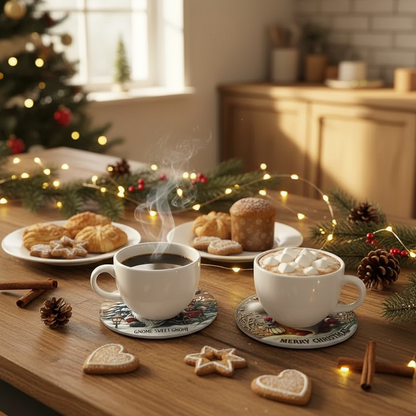 Christmas Gnome Coaster Set