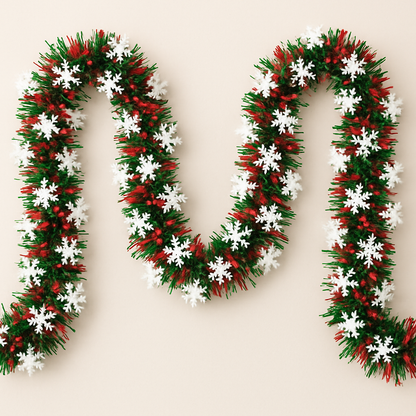 Enchanting Snowflake Tinsel Garland