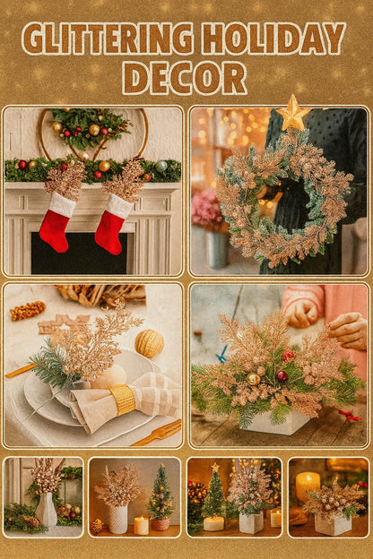 Glittering Holiday Berry Decor Set