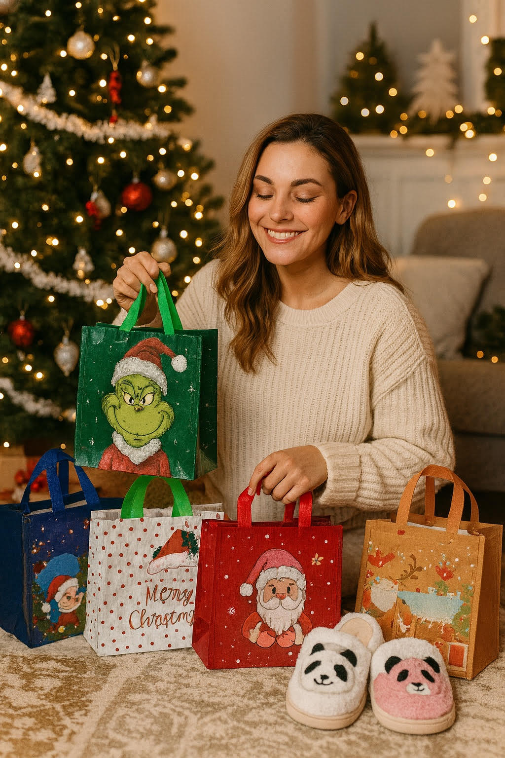 Festive Eco-Friendly Gift Totes