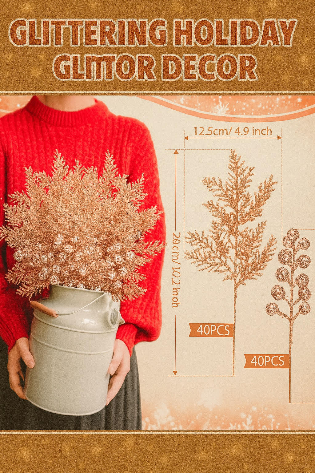 Glittering Holiday Berry Decor Set