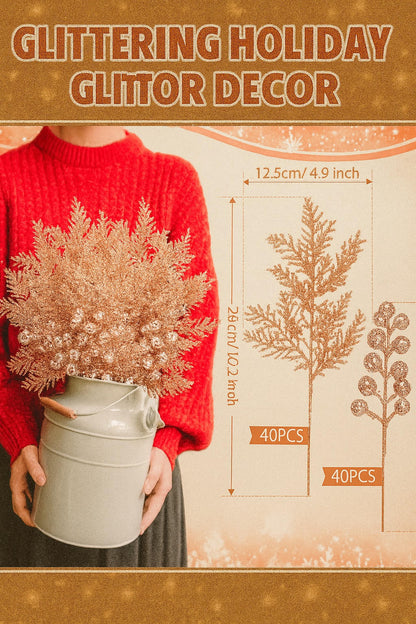 Glittering Holiday Berry Decor Set