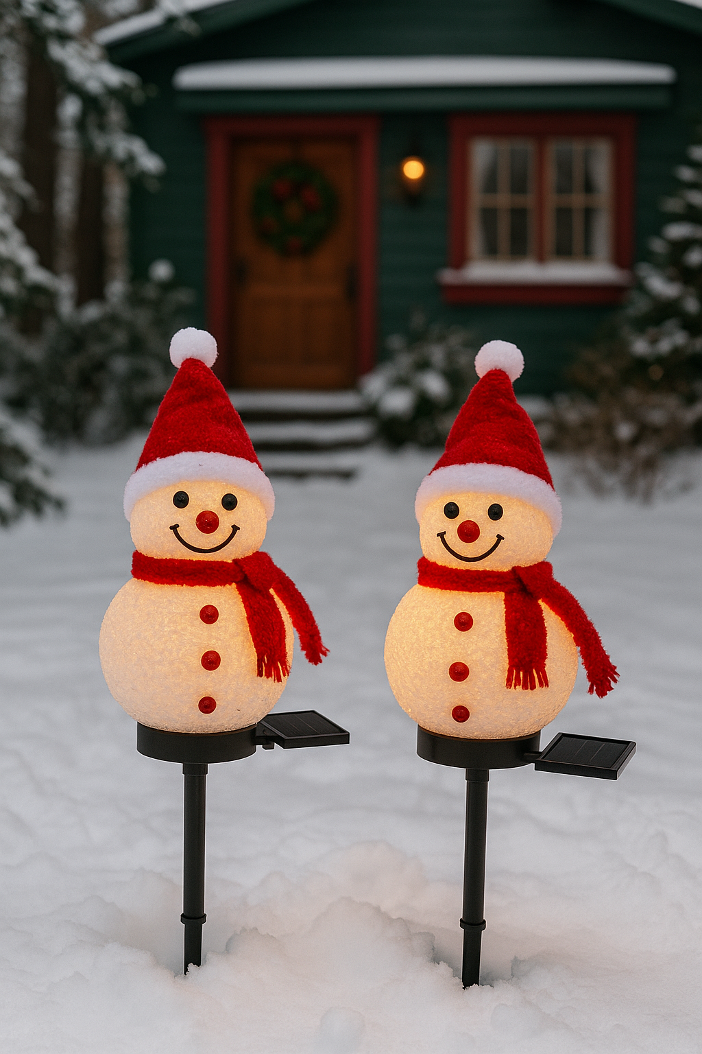 Solar-Powered Xmas Snowman Lights