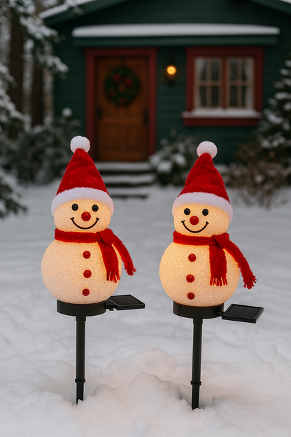 Solar-Powered Xmas Snowman Lights
