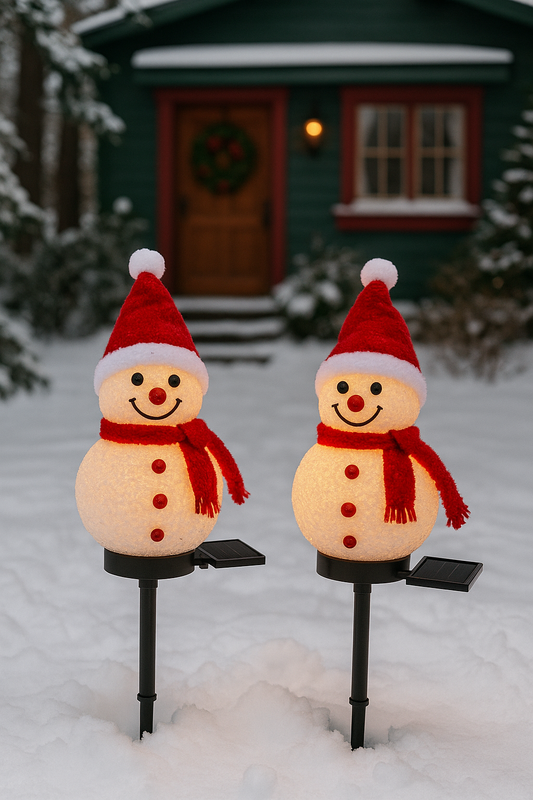 Solar-Powered Xmas Snowman Lights