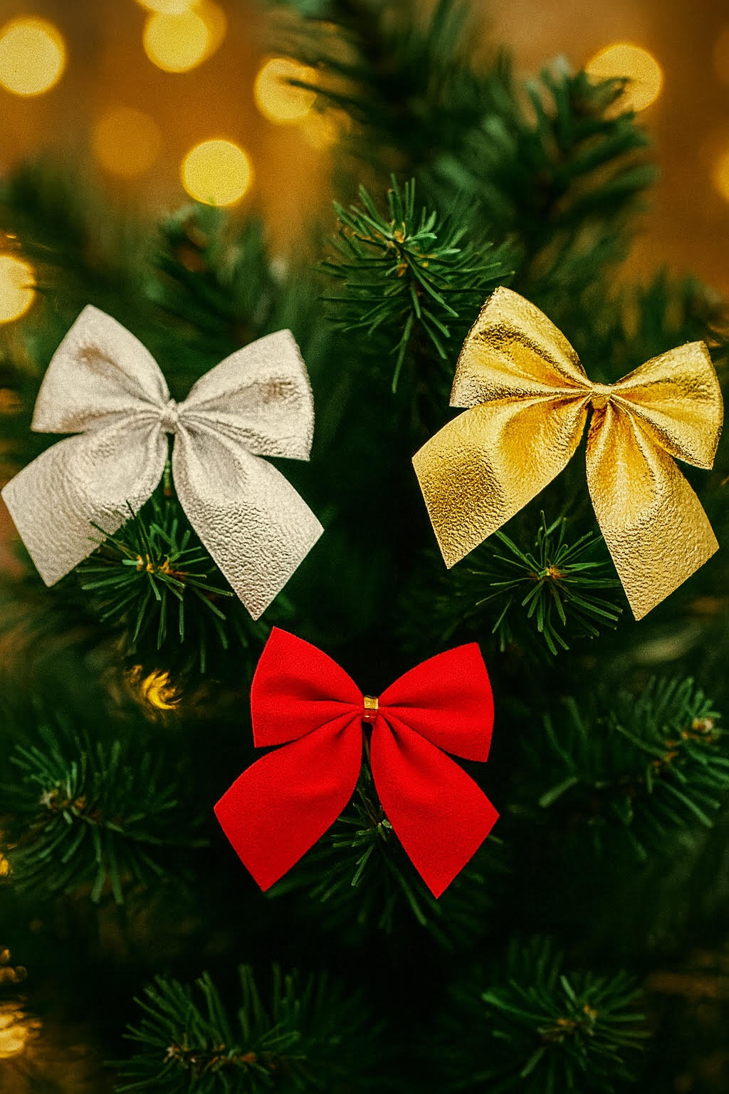 Mini Christmas Bow Ornaments Set