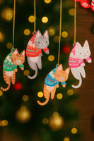 Festive Cozy Cat Ornament