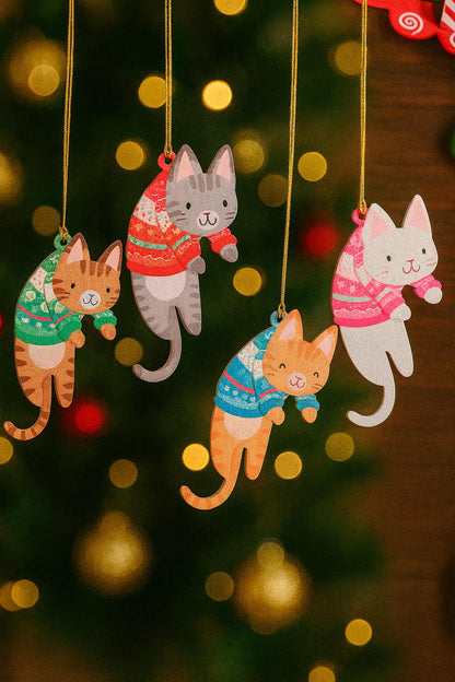 Festive Cozy Cat Ornament