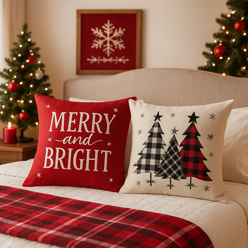 Xmas Holiday Pillow Cover Set