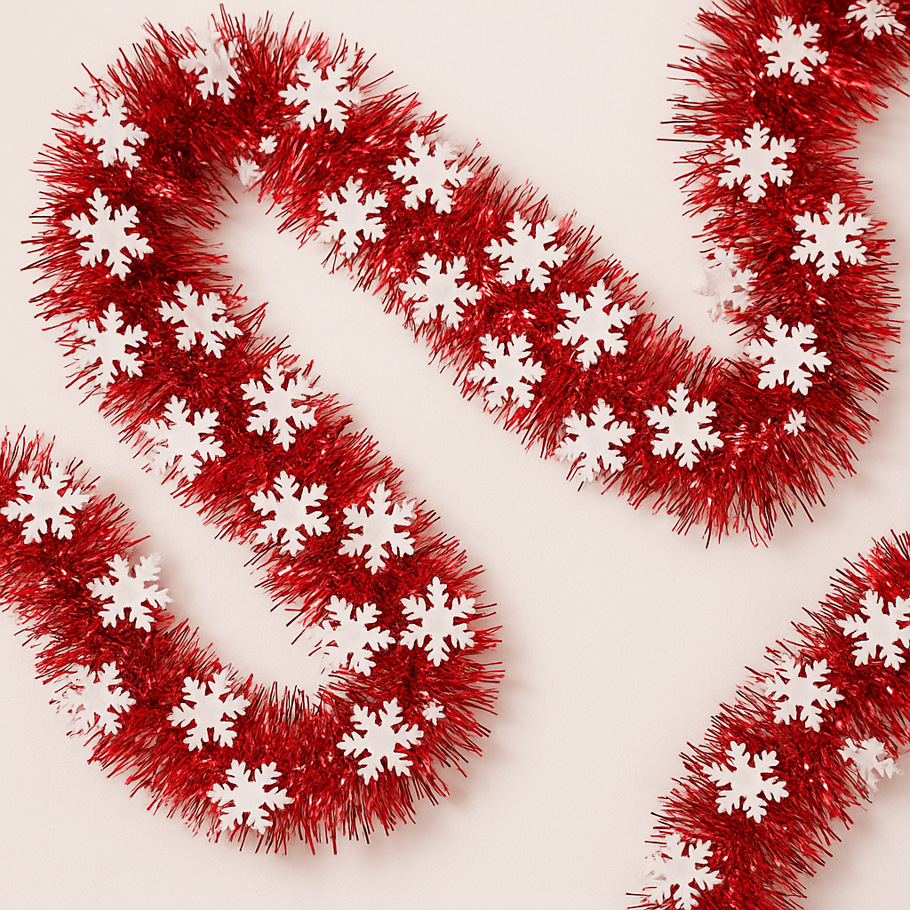 Enchanting Snowflake Tinsel Garland