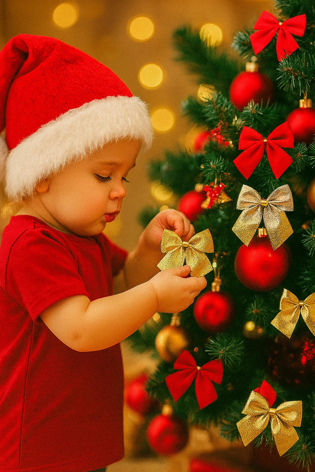 Mini Christmas Bow Ornaments Set