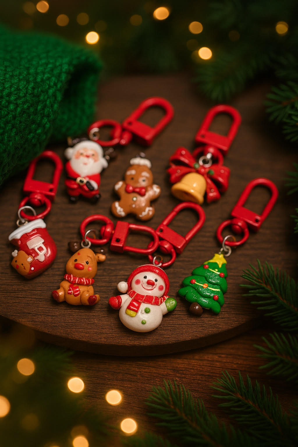 Charming Cartoon Elk Keychain Set
