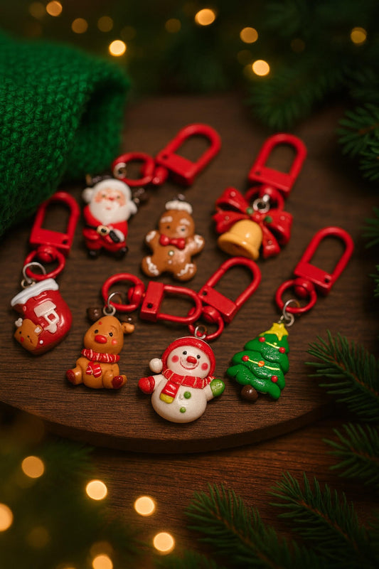 Charming Cartoon Elk Keychain Set