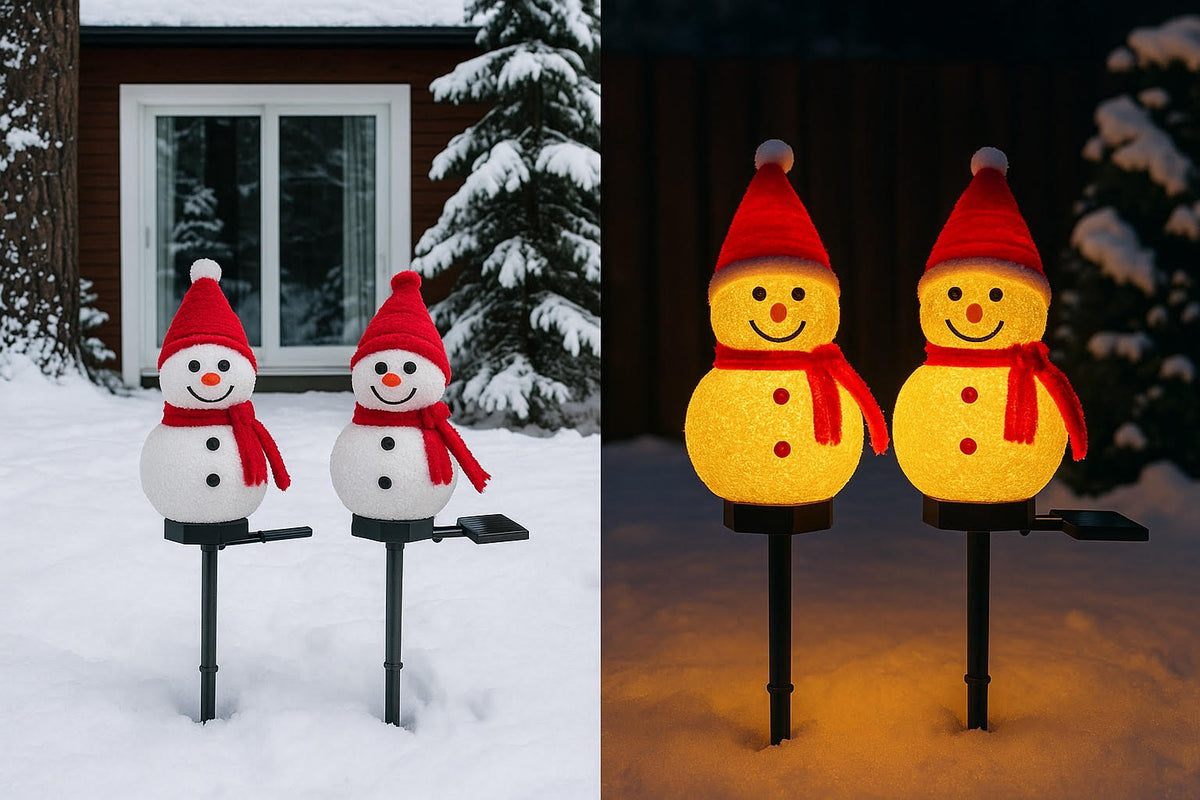 Solar-Powered Xmas Snowman Lights
