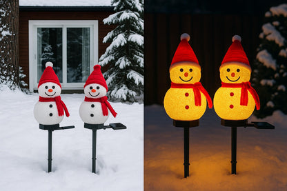 Solar-Powered Xmas Snowman Lights